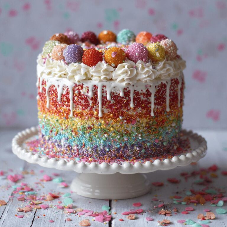 Rainbow Sprinkle Bomb Cake