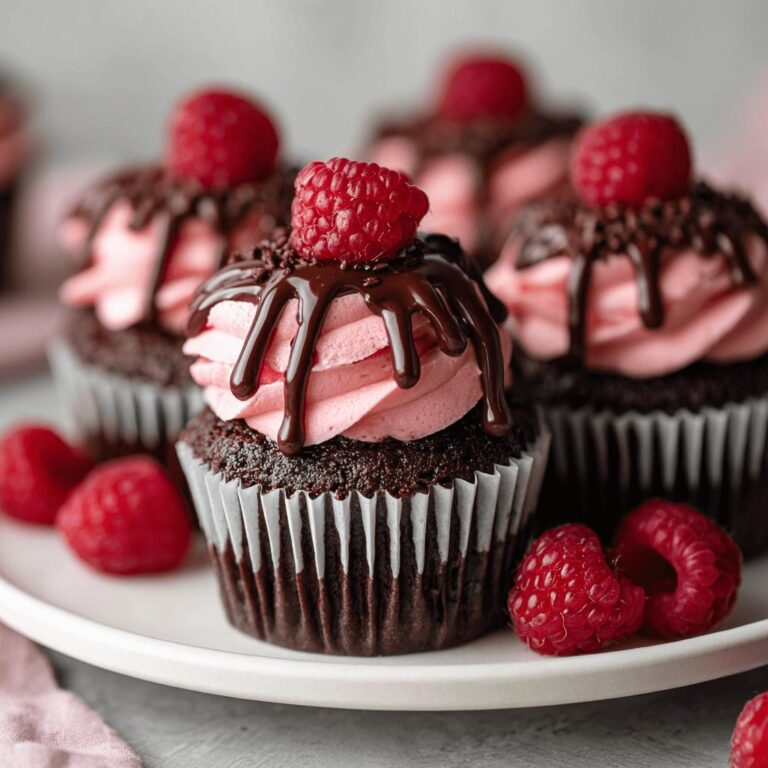 Raspberry Chocolate Ganache Cupcakes