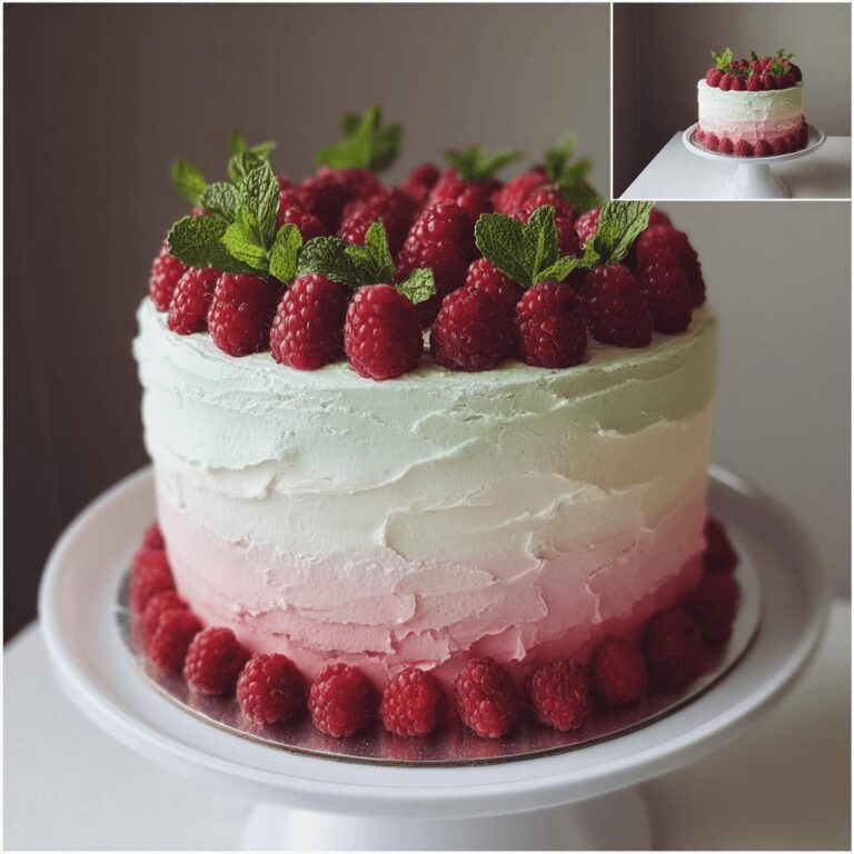 Raspberry Mint Ombre Cake