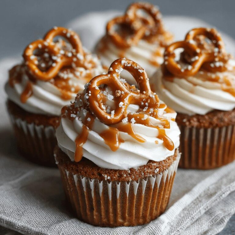 Salted Caramel Pretzel Cupcakes