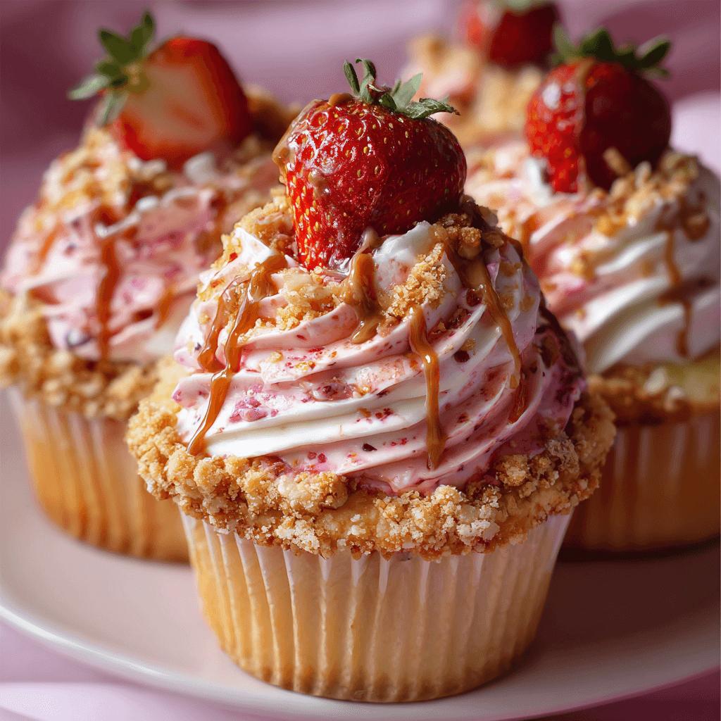 Strawberry Crunch Cupcakes