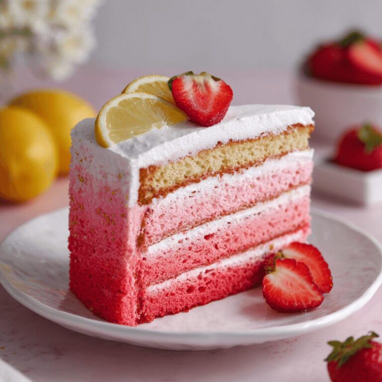 Strawberry Lemonade Ombre Cake