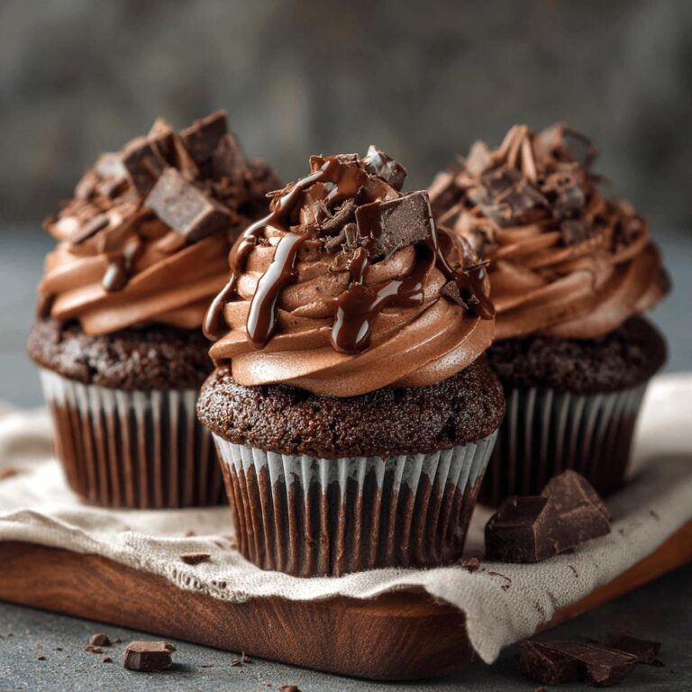 Triple Chocolate Fudge Cupcakes