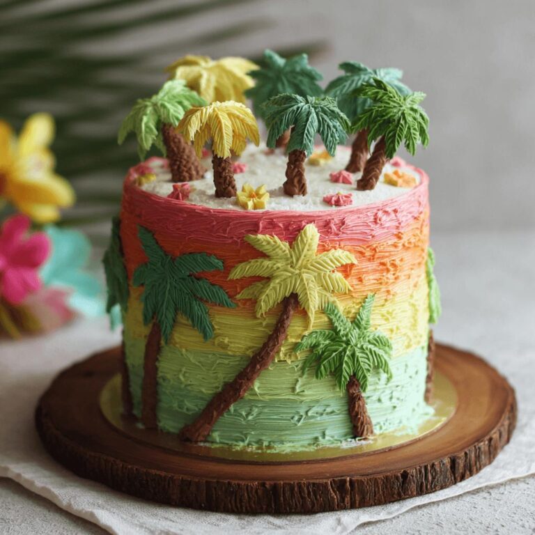 Tropical Ombre Palms Cake