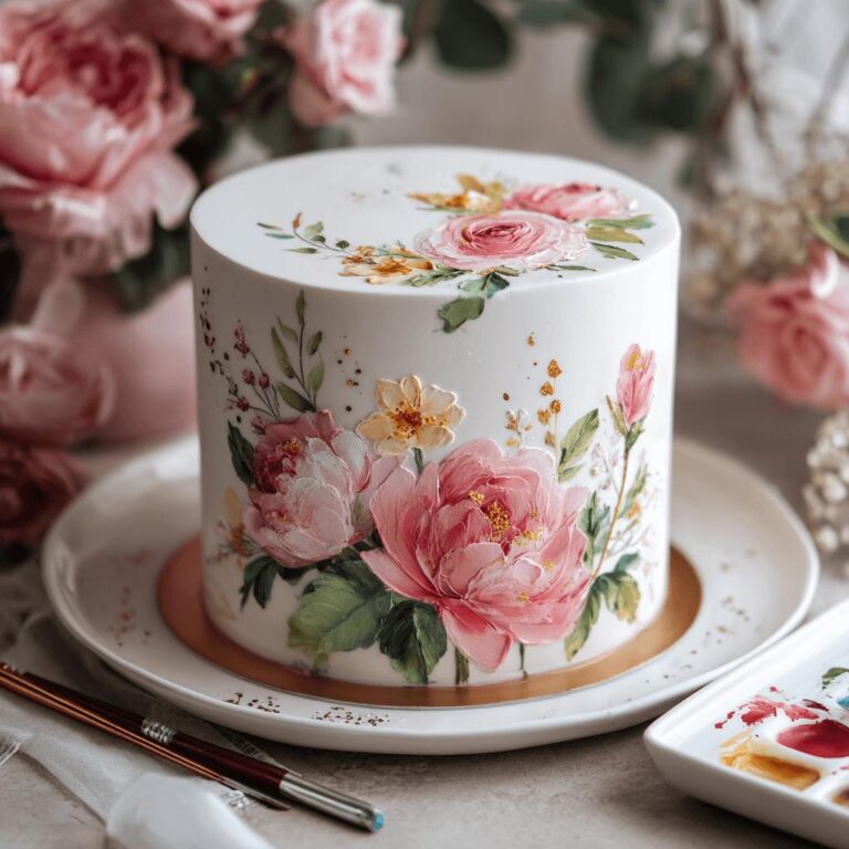 Watercolor Floral Cake