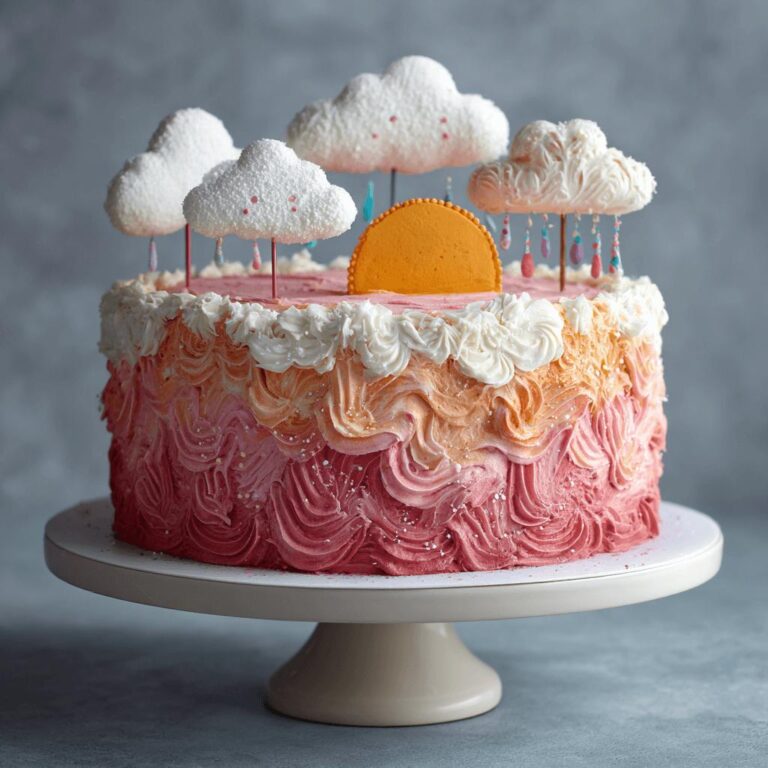 Whimsical Cloud Ombre Cake