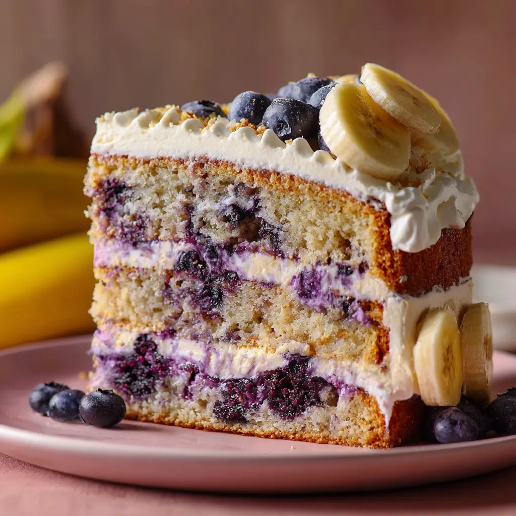 Blueberry Banana Cream Cake
