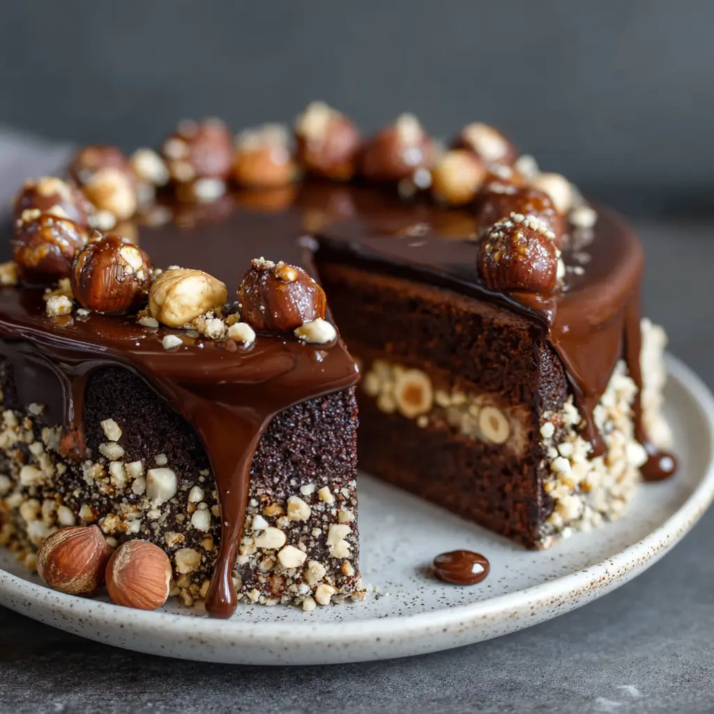 Chocolate Hazelnut Praline Cake