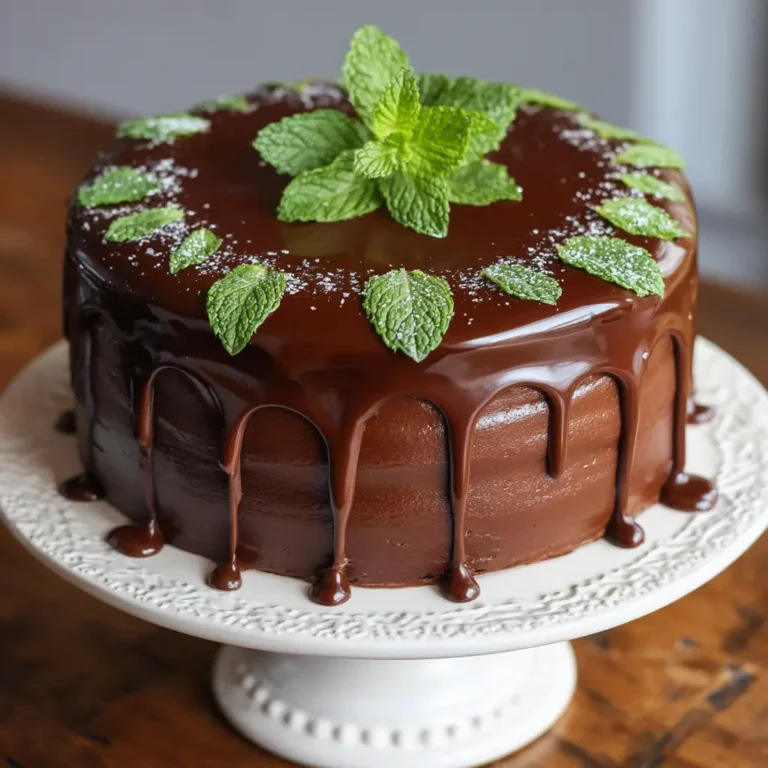 Chocolate Mint Fudge Cake