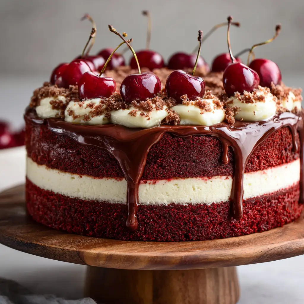Decadent Red Velvet Cheesecake Cake