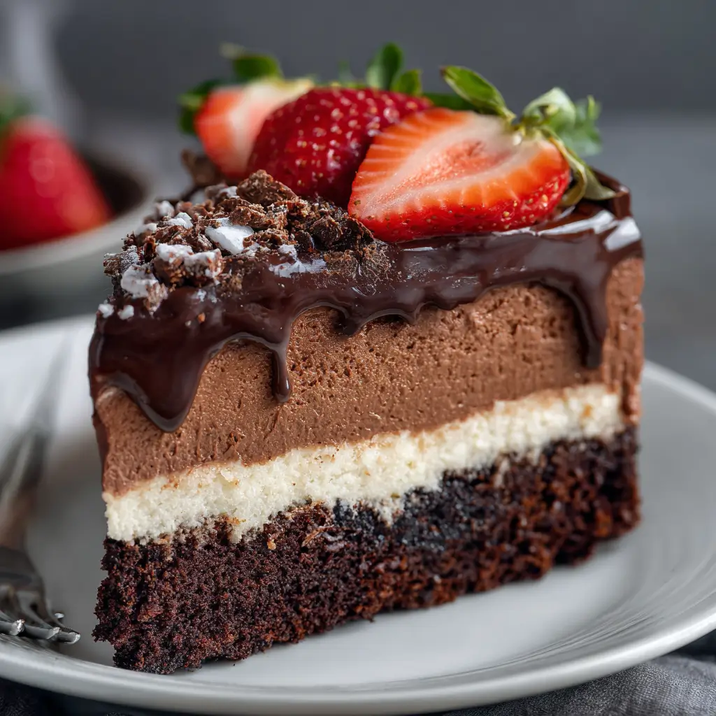 Double Layer Chocolate Mousse Cake