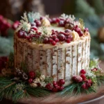 Festive Christmas Birch Cake