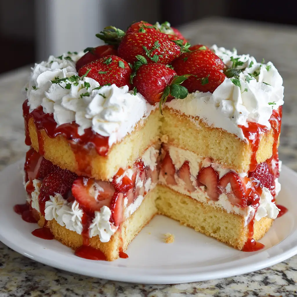 French Strawberry Cake