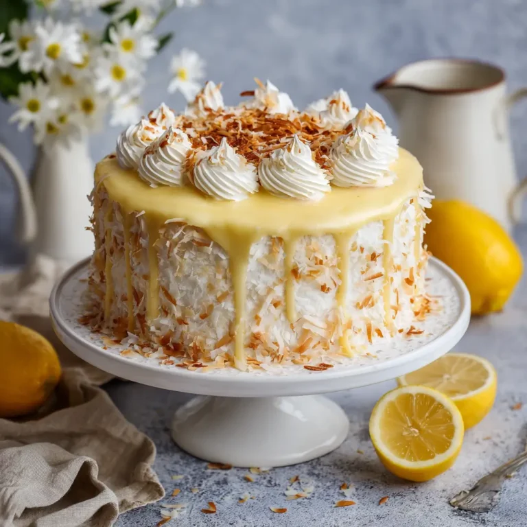 Lemon Curd Coconut Cake