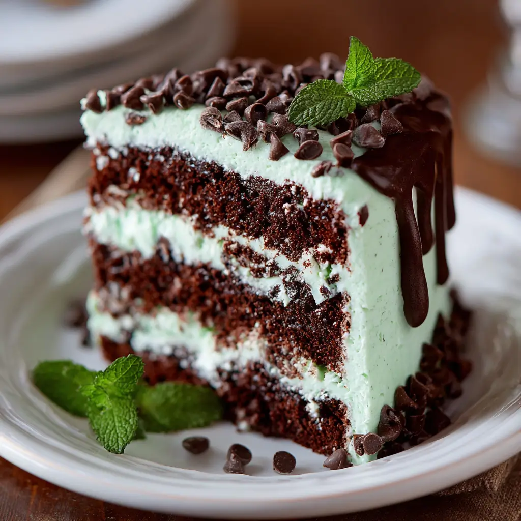Mint Chocolate Chip Layer Cake