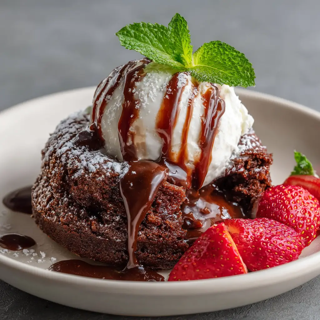Molten Chocolate Poke Cake