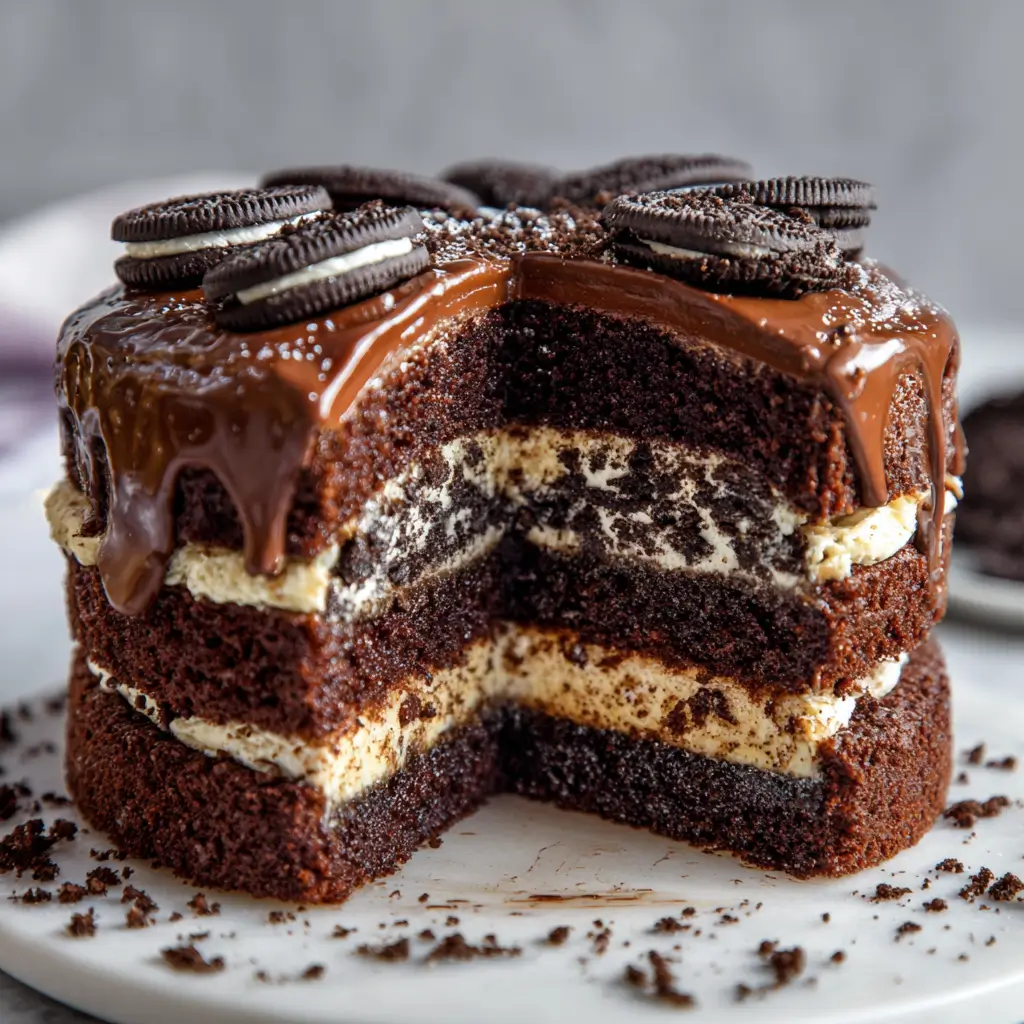 Oreo Stuffed Chocolate Cake