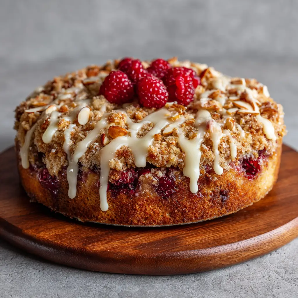 Raspberry Almond Crumble Cake