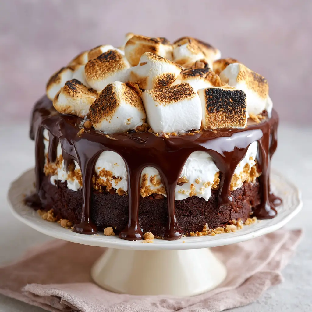S’mores Chocolate Fudge Cake