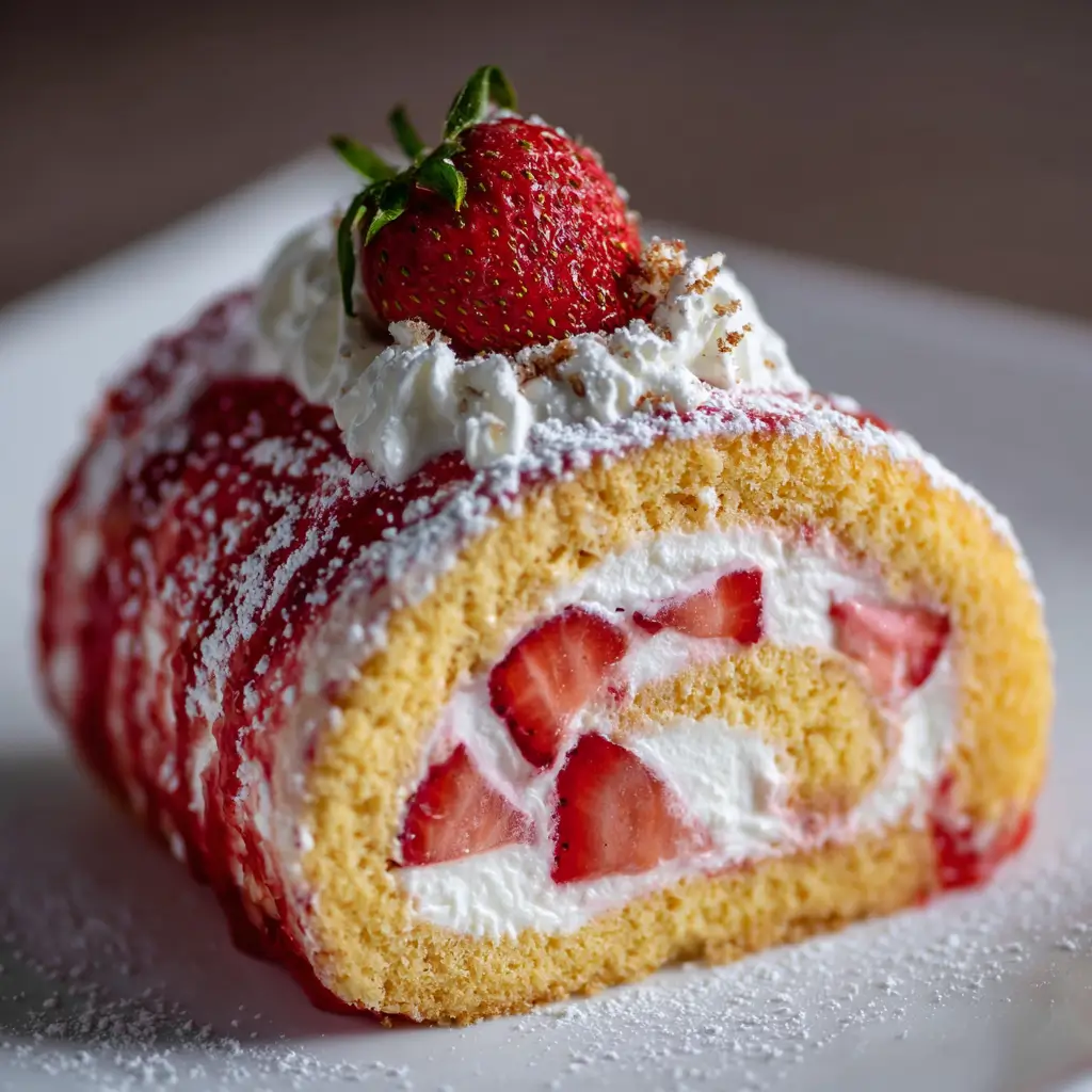 Strawberry Cream Roll Cake
