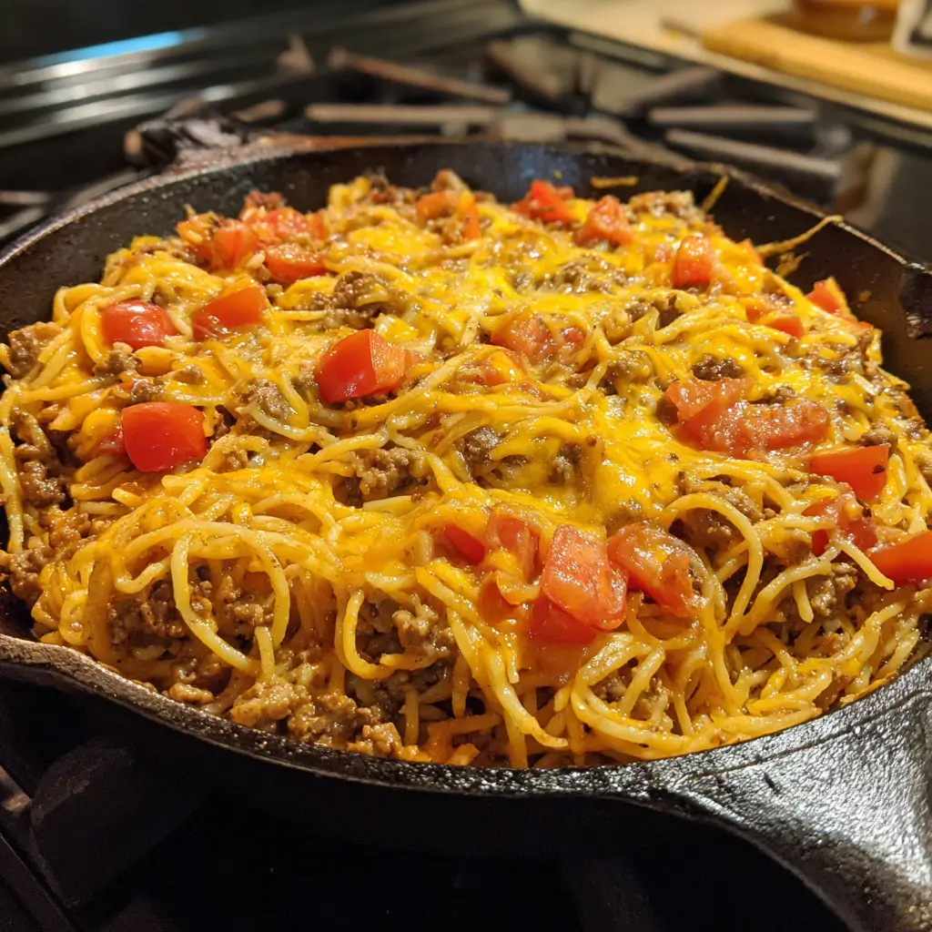 Cheeseburger Spaghetti Skillet