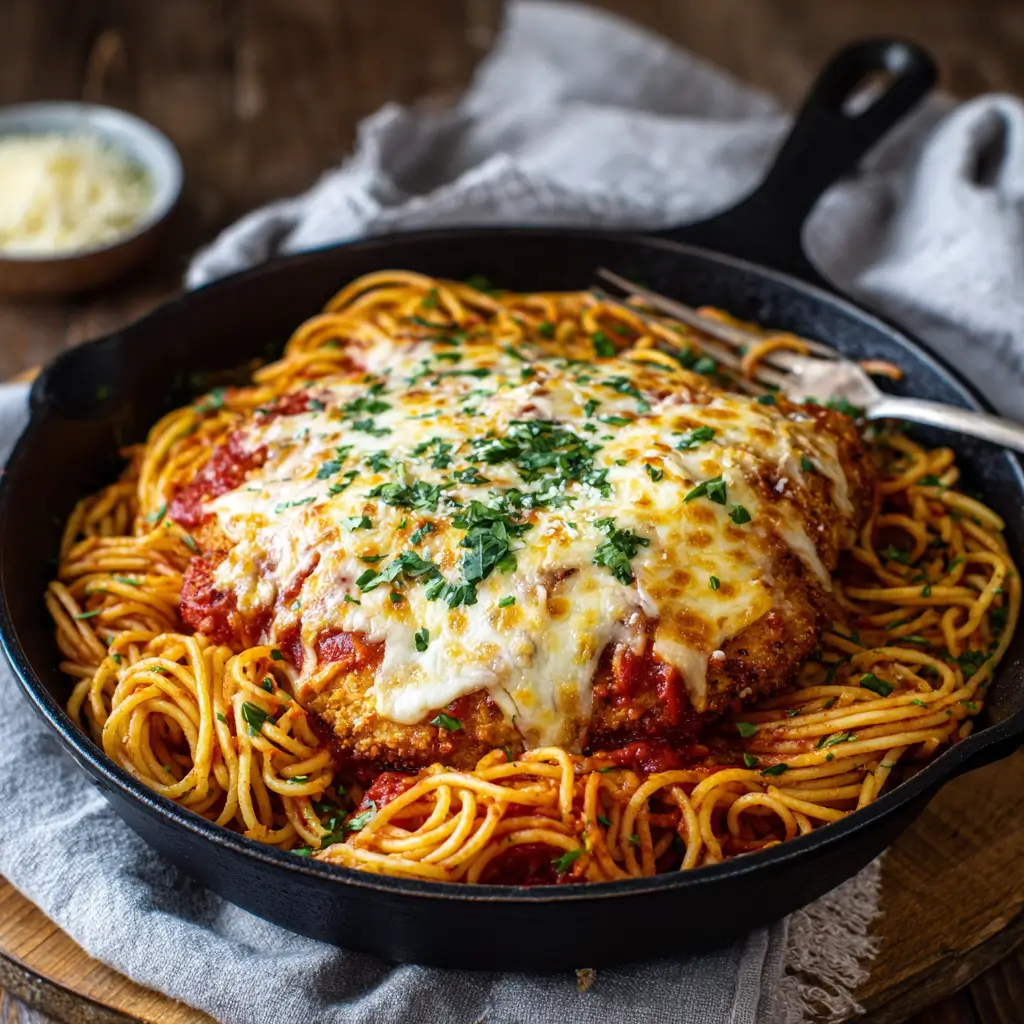 Chicken Parmesan Spaghetti