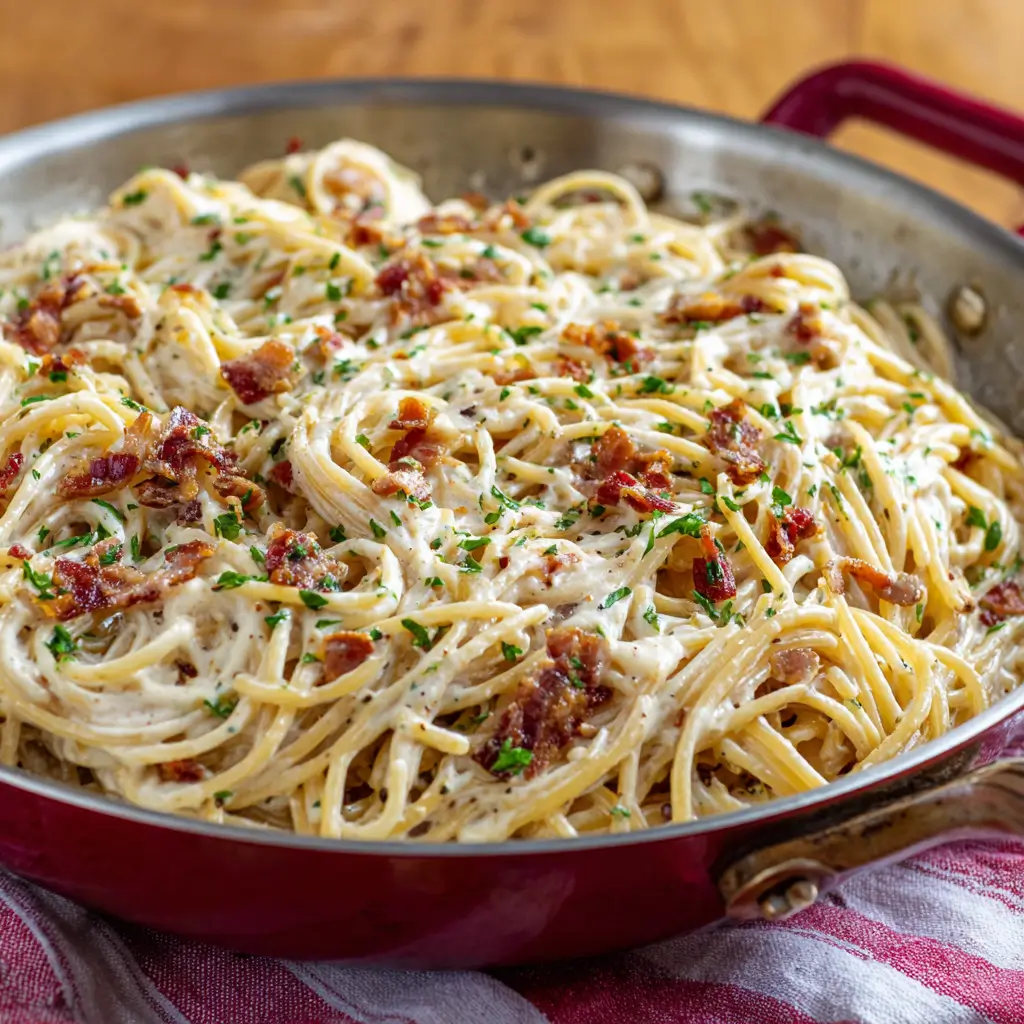 Creamy Bacon Ranch Spaghetti