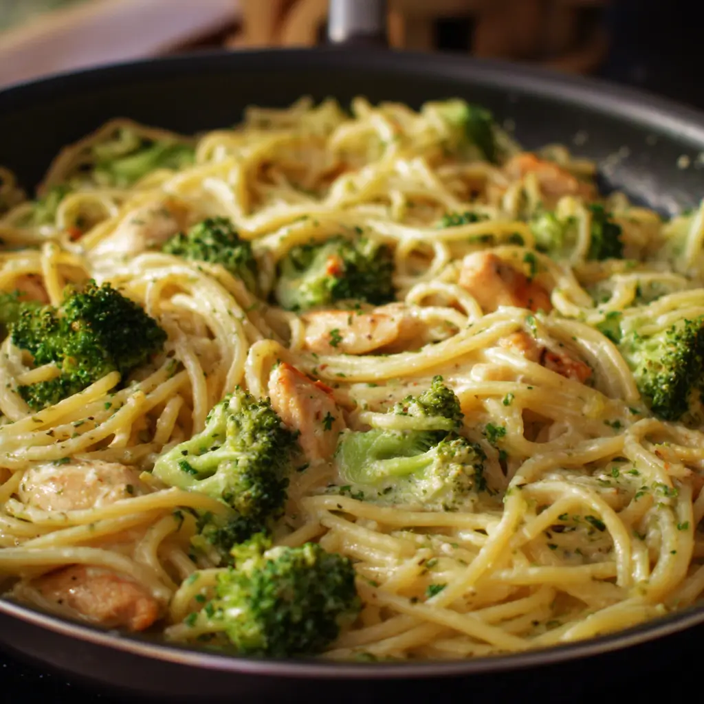Creamy Broccoli Chicken Spaghetti