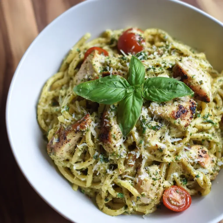 Creamy Pesto Chicken Spaghetti