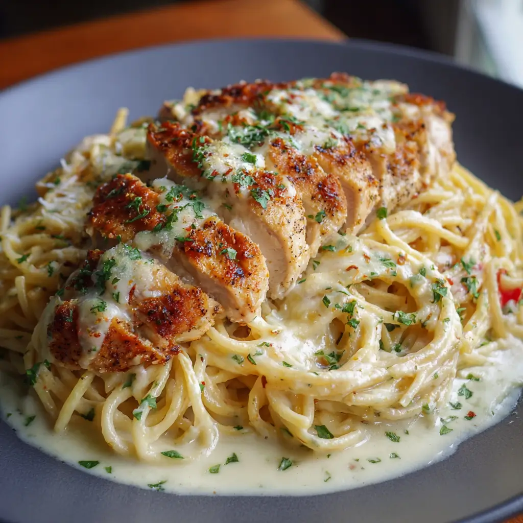 Garlic Parmesan Chicken Spaghetti