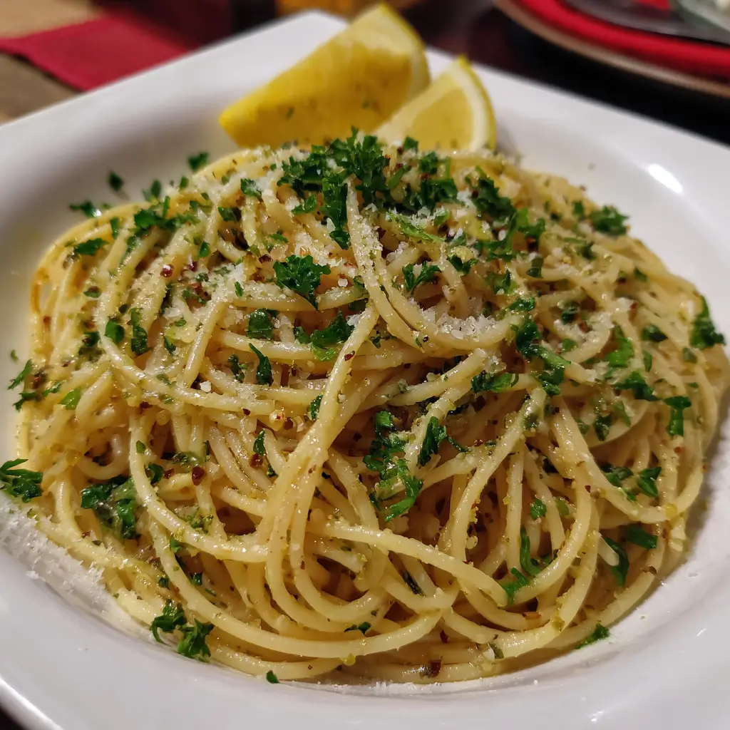 Lemon Garlic Spaghetti