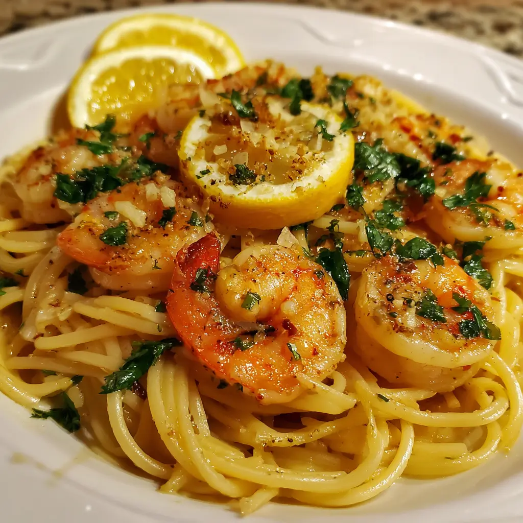 Lemon Shrimp Spaghetti