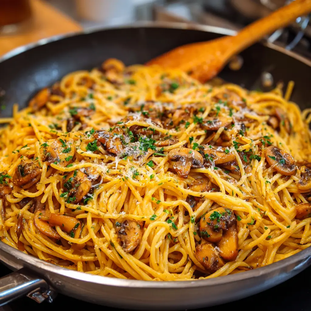 Mushroom Stroganoff Spaghetti