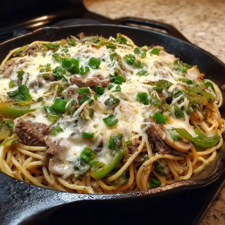 Philly Cheesesteak Spaghetti
