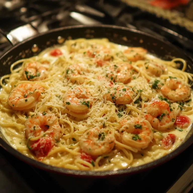 Shrimp Alfredo Spaghetti