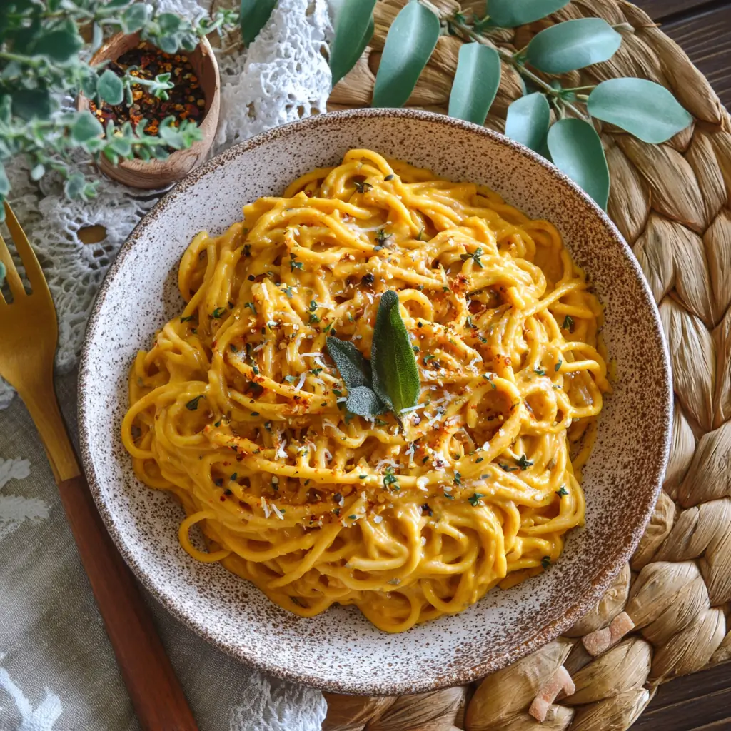 Spaghetti with Creamy Pumpkin Sauce