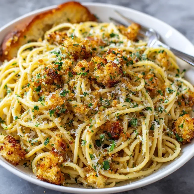 Spaghetti with Garlic Bread Crumbs