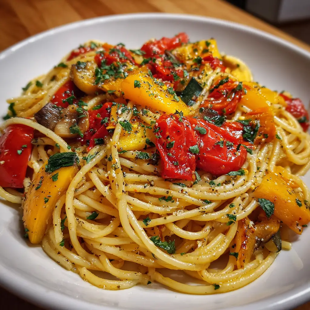 Spaghetti with Roasted Vegetables
