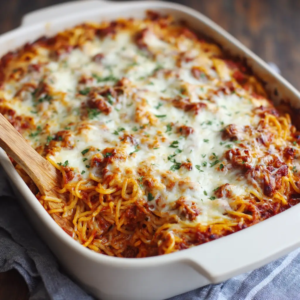 Three-Cheese Spaghetti Bake