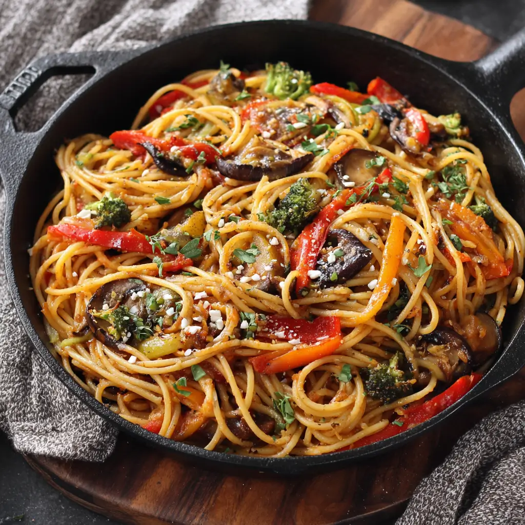 Vegan Roasted Veggie Spaghetti