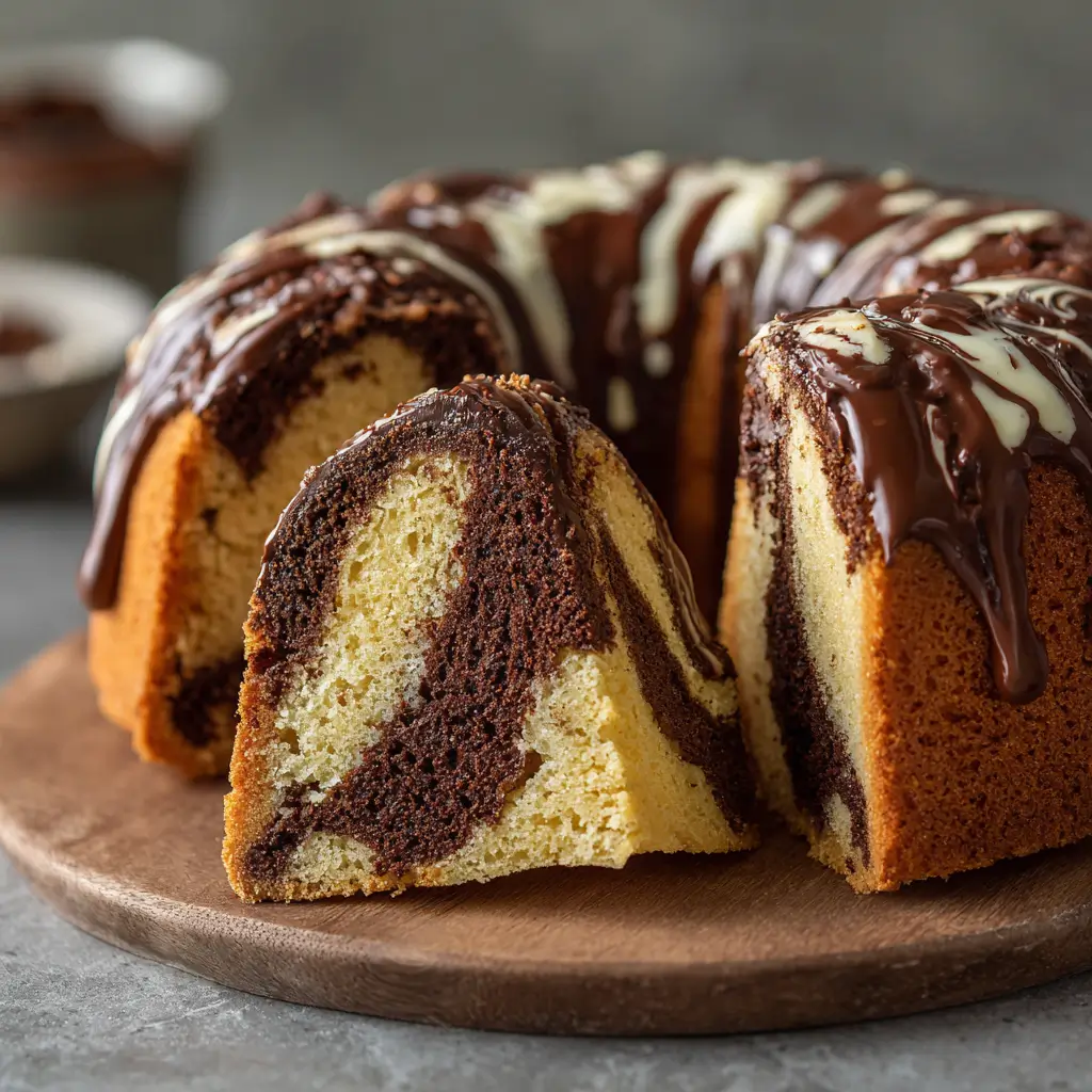 White Chocolate & Dark Chocolate Marble Cake
