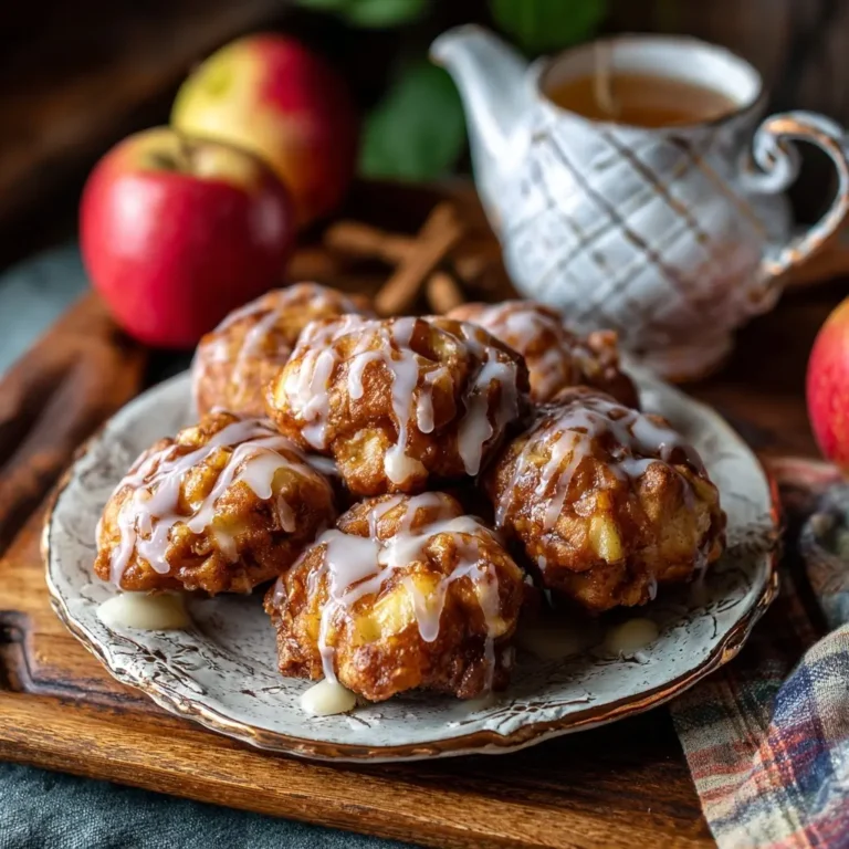 Baked Apple Fritters with Glaze