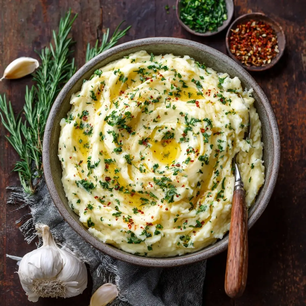 Brown Butter Garlic & Herb Mashed Potatoes