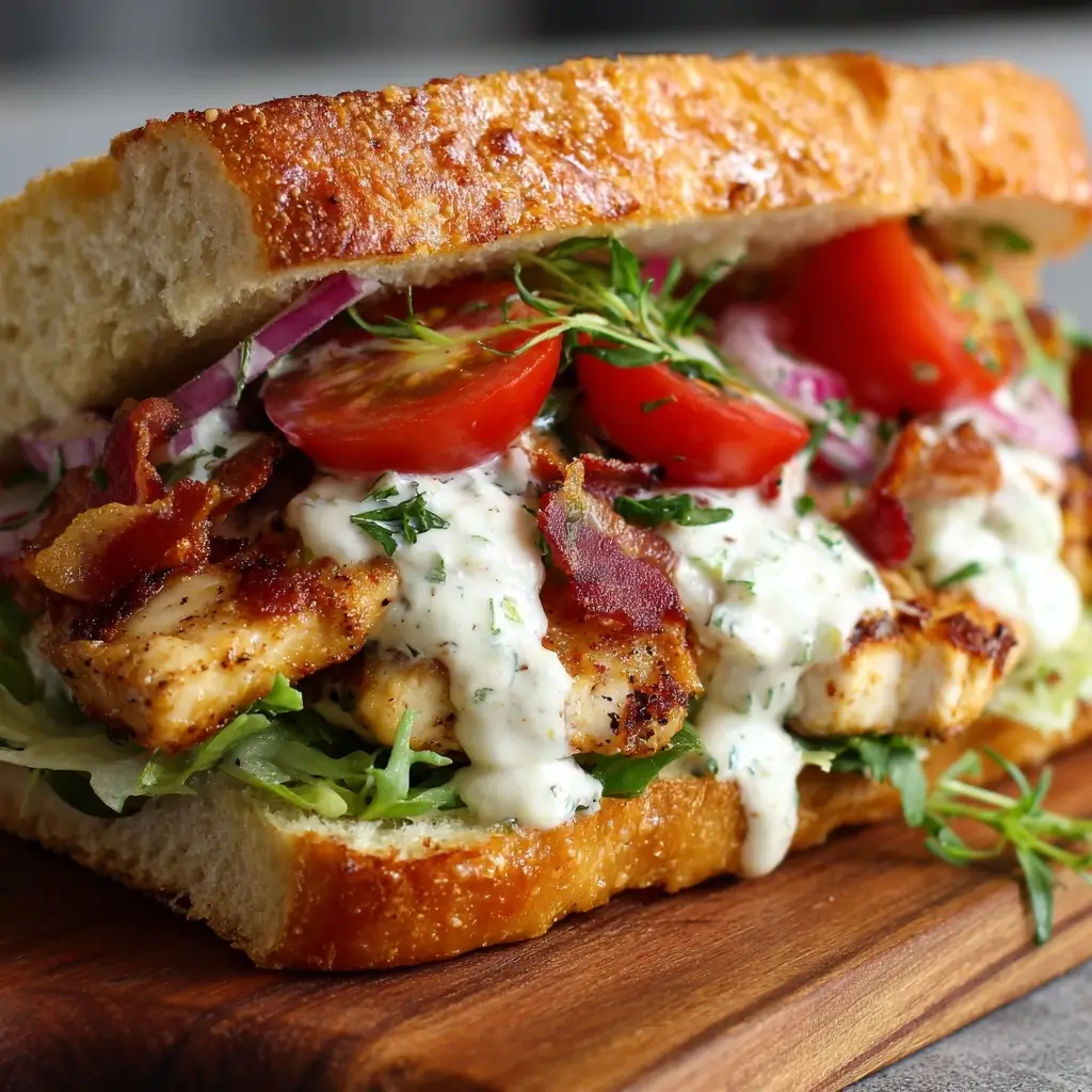 Chopped Chicken Bacon Ranch Sandwich