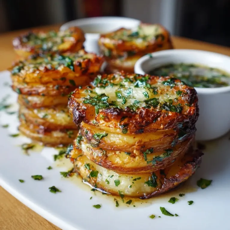 Crispy Potato Stacks (Garlic Herb Butter)