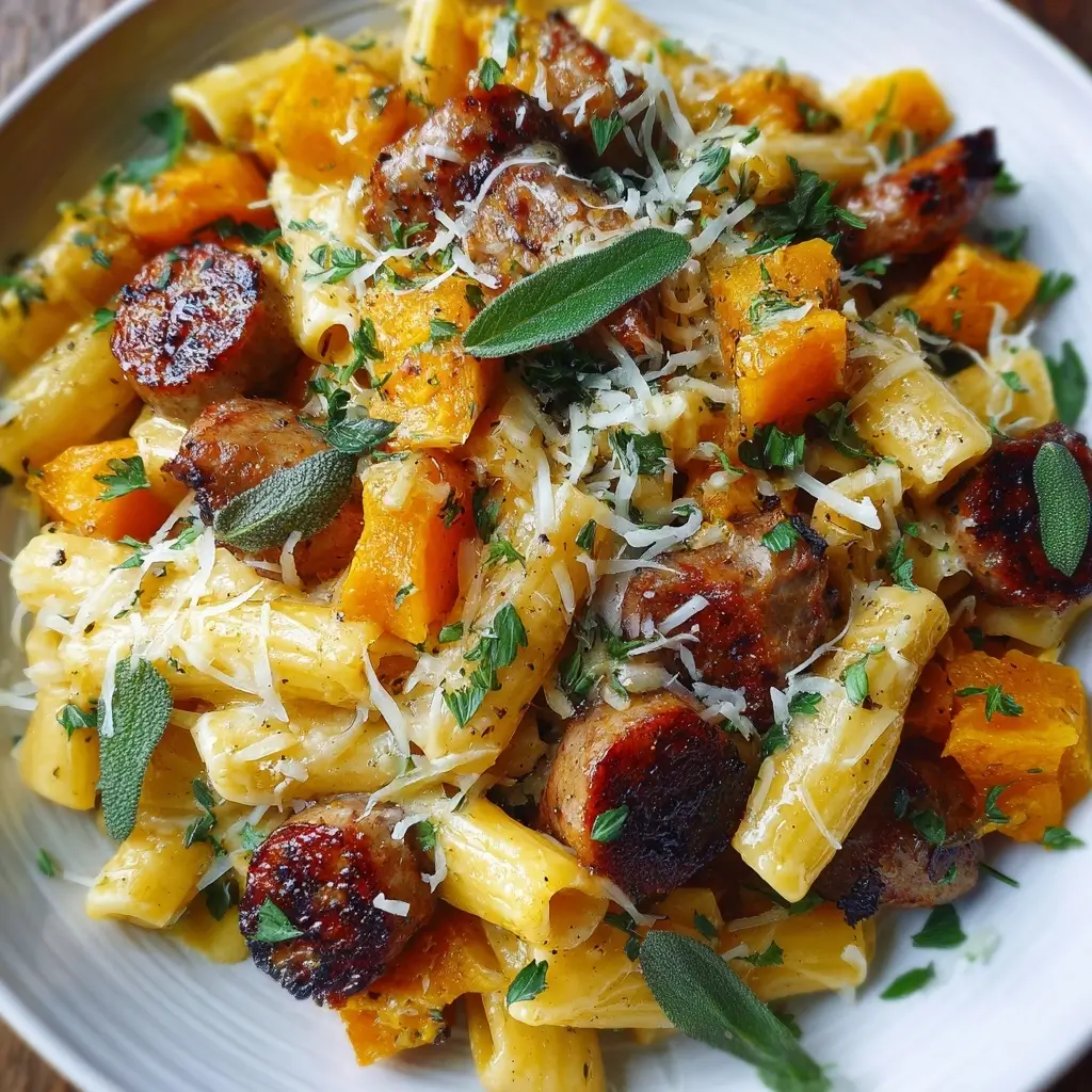Delicious Autumn Sausage Pasta Squash