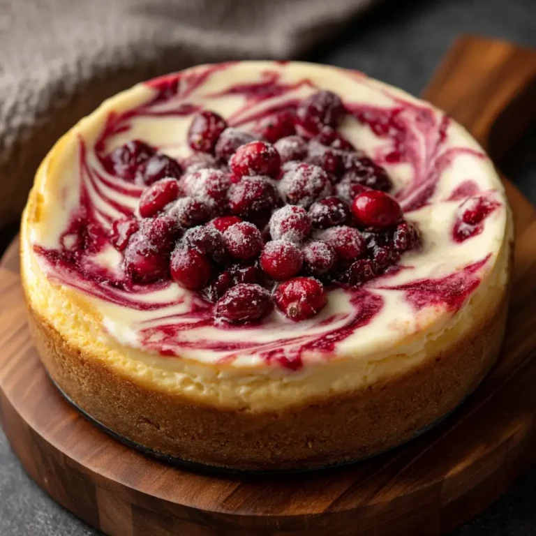 Holiday Cheesecake with Cranberry Swirl