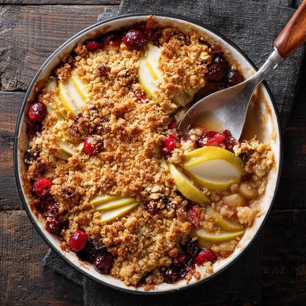 Pear, Apple & Cranberry Crisp