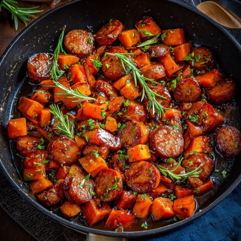 Sausage and Sweet Potatoes with Honey Garlic Sauce