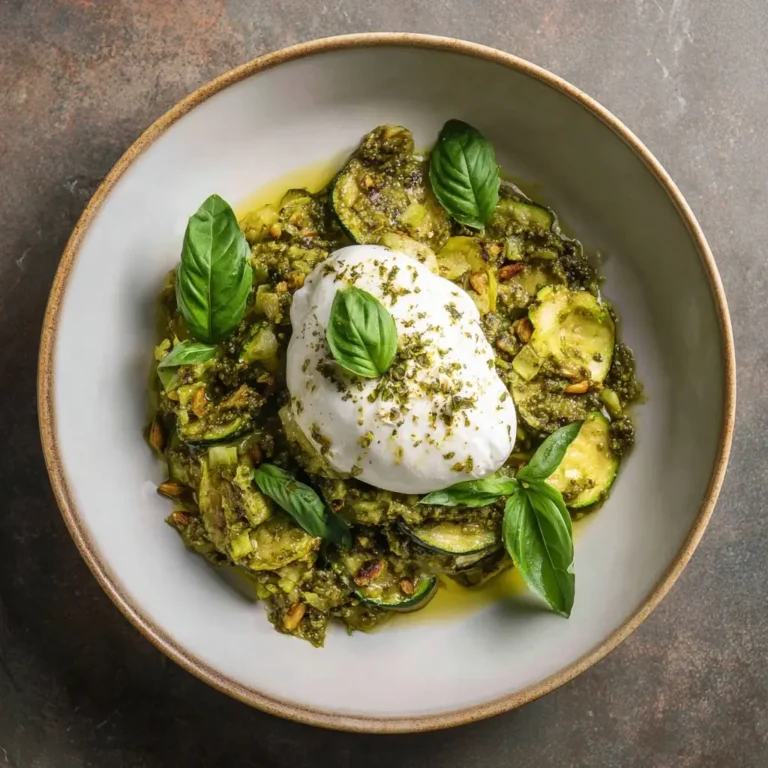 Smashed Zucchini with Pesto & Burrata